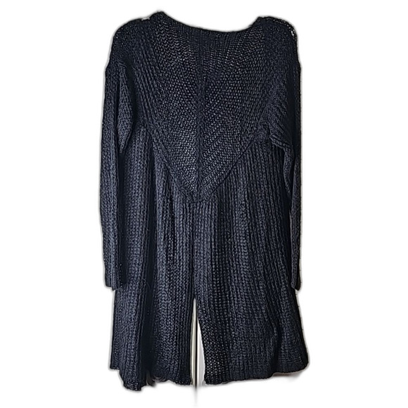 Cardigan by Simply Noelle Open Knit Black Back Slit Size S/M - Picture 6 of 7